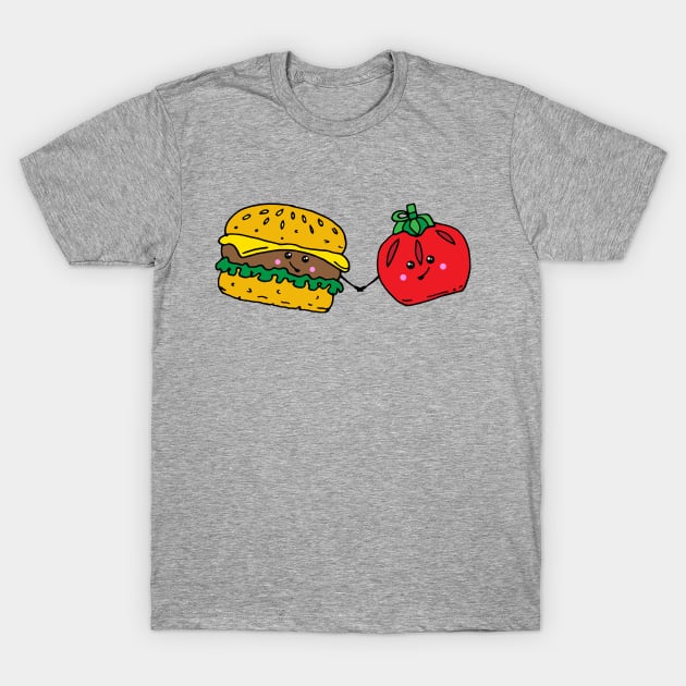 Burger and Ketchup Food Love T-Shirt by HotHibiscus